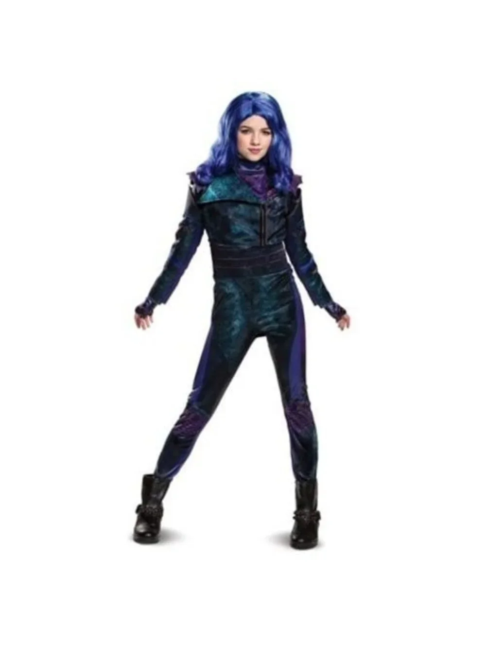 Disney Descendants 3 Mal Costume Kids Size Small 4-6X Purple Jumpsuit Outfit